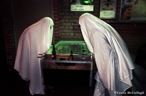 ghosts playing foosball