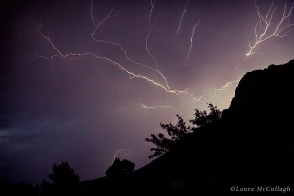 Lightning over table Mountain